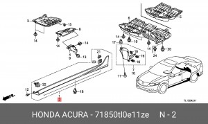 Накладка порога 71850TL0E11ZE HONDA
