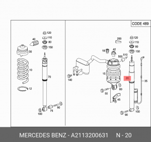 Амортизатор подвески A2113200631 MERCEDES BENZ