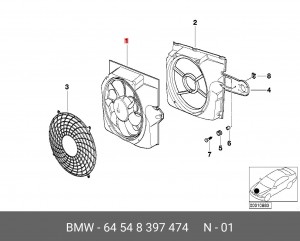 вентилятор салона 64 54 8 397 474 BMW