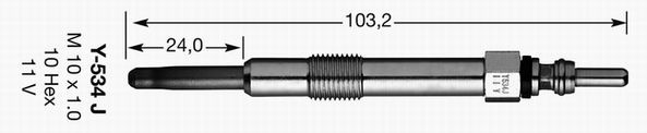 Свеча накаливания 3413 NGK NTK