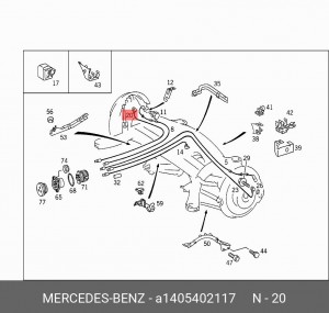 Датчик, частота вращения колеса A1405402117 MERCEDES BENZ
