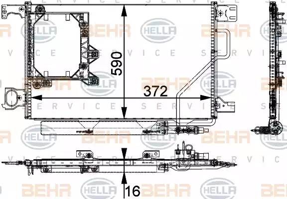 Конденсатор, кондиционер 8FC351301621 HELLA