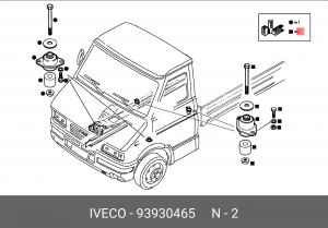 Ремкомплект, крепление кабины водителя 93930465 IVECO