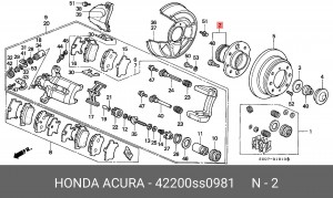 Комплект подшипника ступицы колеса 42200SS0981 HONDA