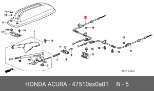 Трос, стояночная тормозная система 47510SX0A01 HONDA