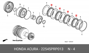 Диск фрикционный АКПП 22545PRP013 HONDA