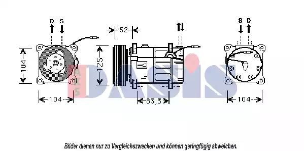 Компрессор, кондиционер 850593N AKS DASIS