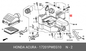 Корпус воздушного фильтра 17201PWEG10 HONDA
