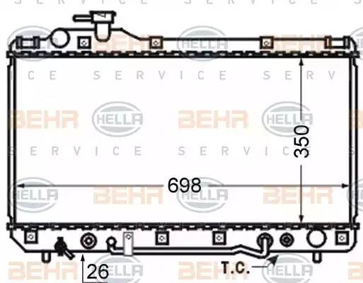 Радиатор, охлаждение двигател 8MK 376 724-721 HELLA