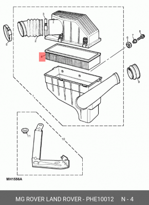 Воздушный фильтр PHE10012 MG ROVER LAND ROVER