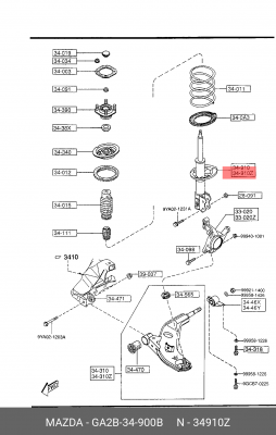 Амортизатор GA2B-34-900B MAZDA
