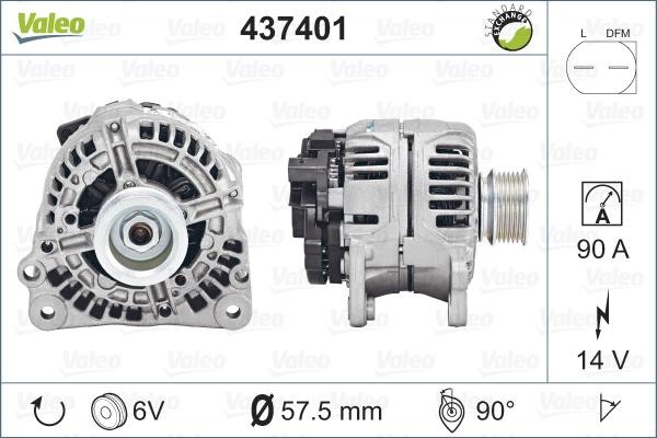 Генератор 437401 VALEO PHC