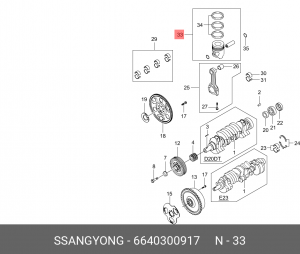 Поршень 6640300917 SSANG YONG