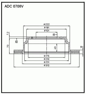 Диск тормозной ADC0708V ALLIED NIPPON