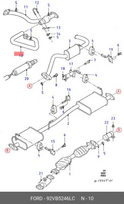 Труба приемная 92VB5246LC FORD