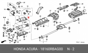Катализатор 18160RBAG00 HONDA