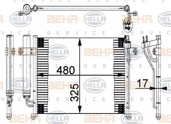 Конденсатор, кондиционер 8FC351318071 HELLA