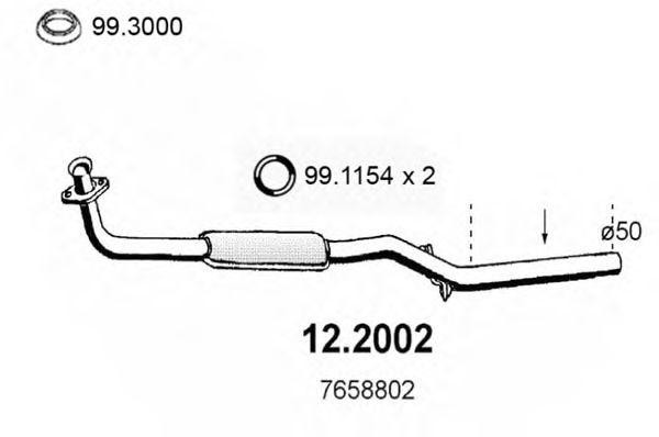 Предглушитель выхлопных газов 122002 ASSO