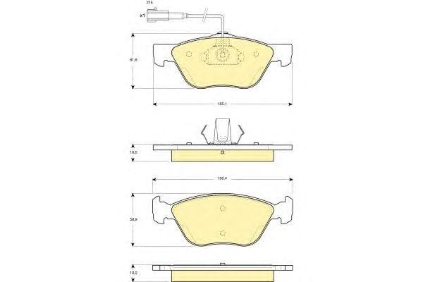 Комплект тормозных колодок, диско 6114452 GIRLING