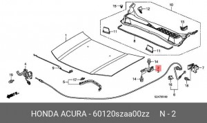 Петля - шарнир открывания капота 60120SZAA00ZZ HONDA