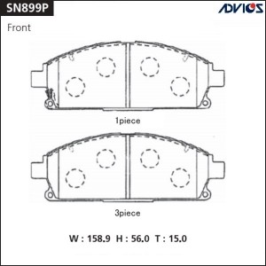 Колодки тормозные дисковые SN899P ADVICS