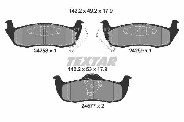 Комплект тормозных колодок, диско 2425801 TEXTAR
