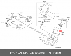 Выключатель фонарей заднего хода 9386002501 HYUNDAI KIA