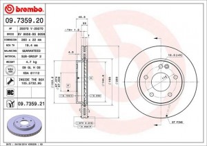 Тормозной диск 09.7359.20 BREMBO