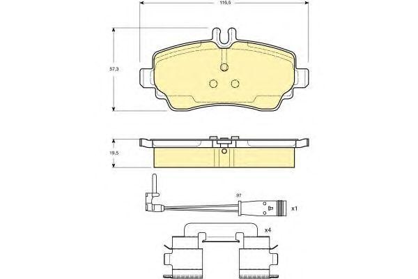 Комплект тормозных колодок, диско 6114801 GIRLING