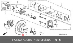 Диск тормозной 42510S0KA00 HONDA
