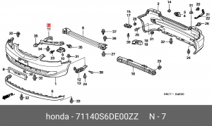 Кронштейн крепления бампера 71140S6DE00ZZ HONDA