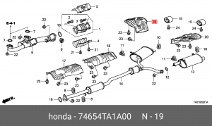 Накладка защитная глушителя 74654TA1A00 HONDA