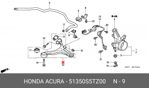 Рычаг подвески 51350-S5T-Z00 HONDA