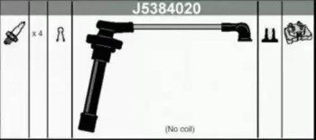 Ккомплект проводов зажигания J5384020 H B JAKOPARTS NIPPARTS