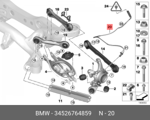 Датчик, частота вращения колеса 34 52 6 764 859 BMW