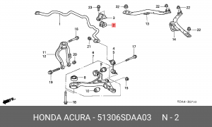 Втулка стабилизатора 51306-SDA-A03 HONDA