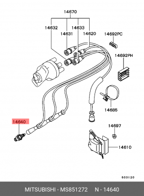 Свеча зажигания MS851272 MITSUBISHI