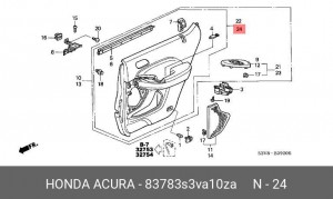 Обшивка двери 83783S3VA10ZA HONDA
