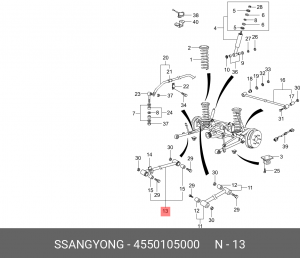 Рулевые тяги 4550105000 SSANG YONG