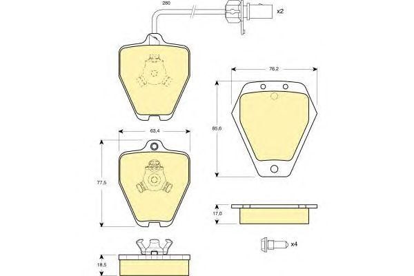 Комплект тормозных колодок, диско 6114511 GIRLING