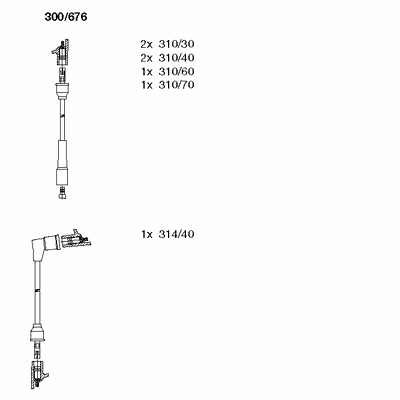 Ккомплект проводов зажигания 300/676 BREMI