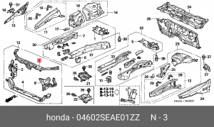 Балка крепления радиатора 04602SEAE01ZZ HONDA