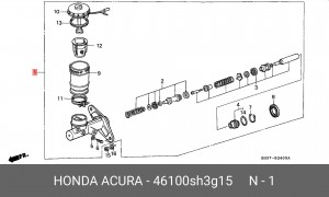 Главный тормозной цилиндр 46100SH3G15 HONDA