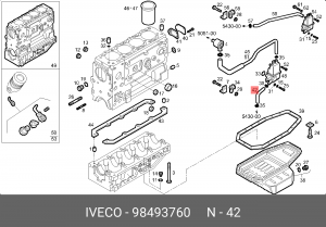 Масляный шланг 98493760 IVECO