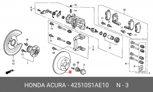 Тормозной диск 42510-S1A-E10 HONDA