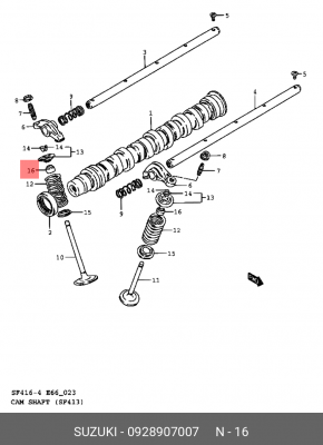 Уплотнительное кольцо, стержень кла 09289-07007 SUZUKI