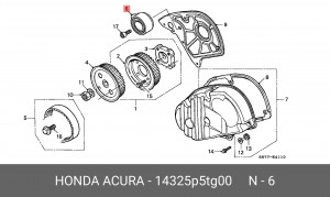 Натяжной ролик, ремень ГРМ 14325P5TG00 HONDA