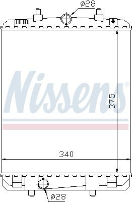 Радиатор, охлаждение двигател 64687 NISSENS