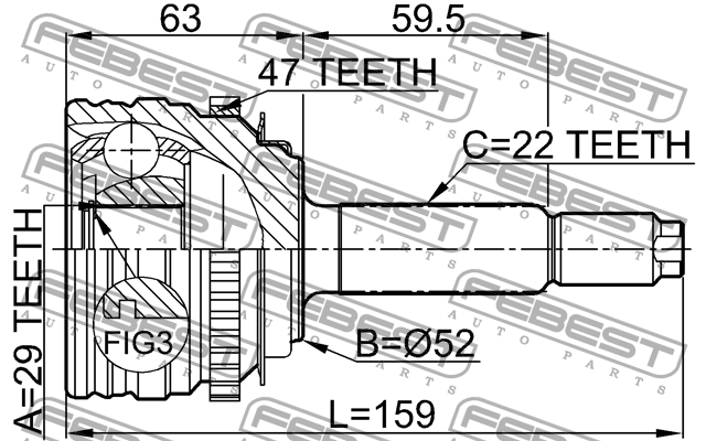 ШРУС 1110-006A47 FEBEST