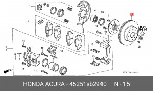 Тормозной диск 45251SB2940 HONDA